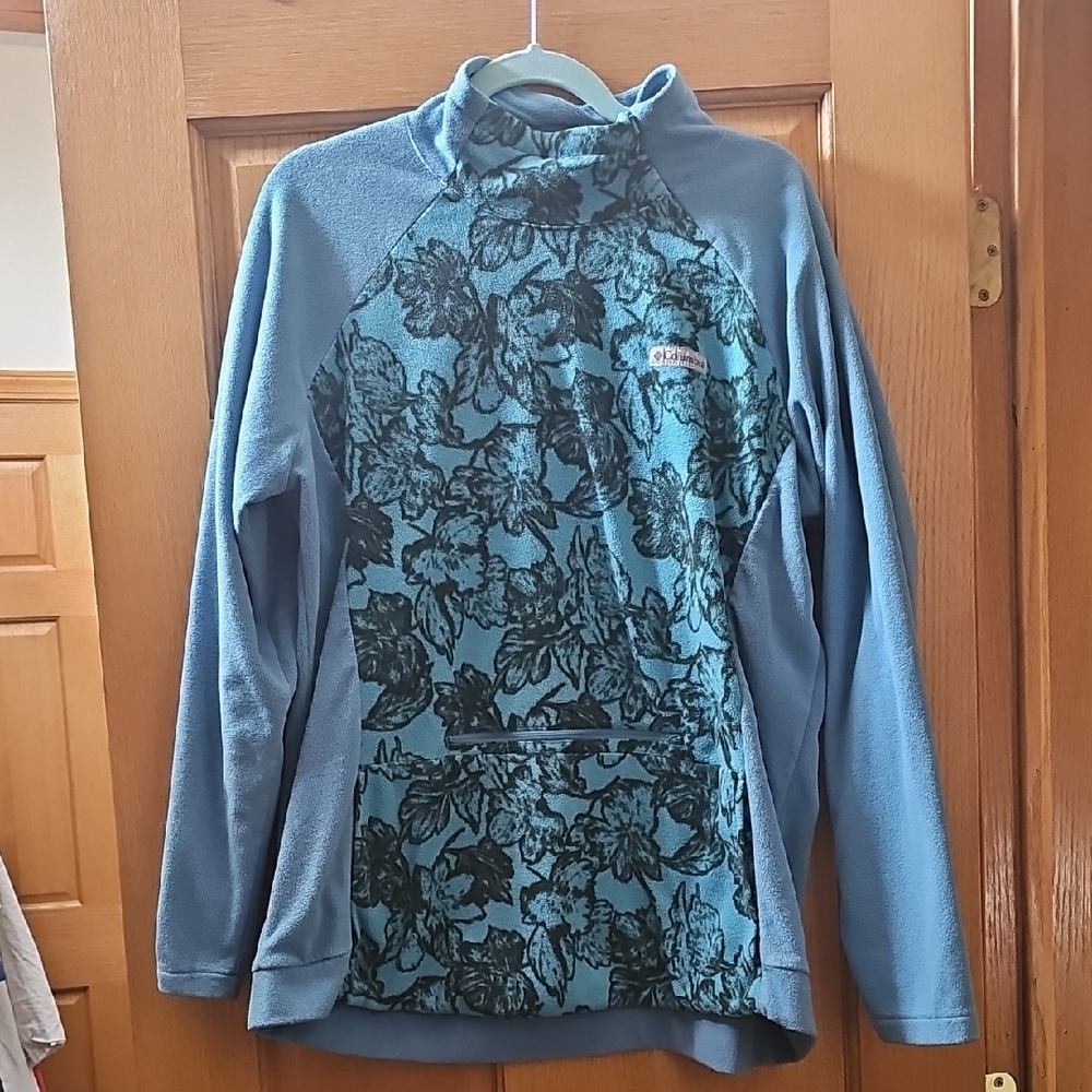 Columbia Teal and Green Floral Fleece